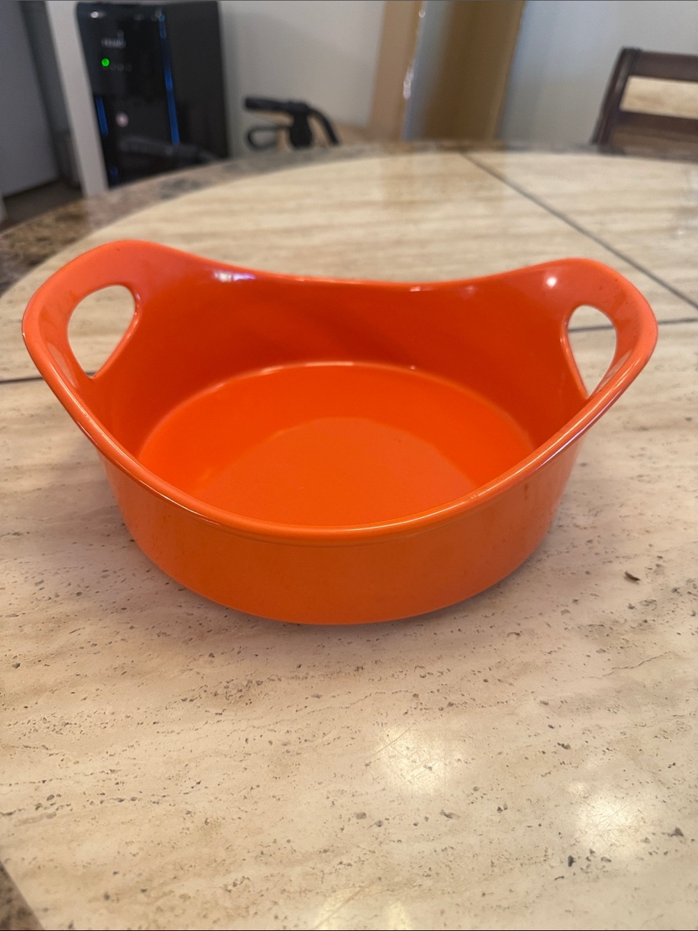 Rachael Ray Bright Orange Ceramic Serving Dish with Built-In Handles